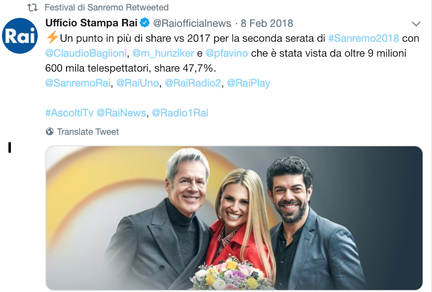 Sanremo 2018 scomparso il logo tim music