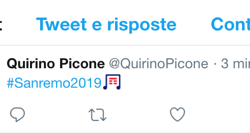 Sanremo 2019: Twitter vende l'hashtag a Tim